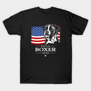 Proud Boxer Dog Mom American Flag patriotic dog T-Shirt